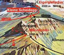 Männlichen to Kleine Scheidegg Map