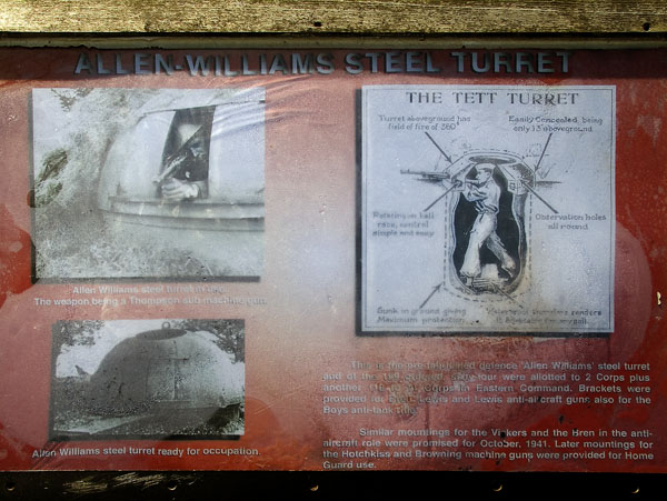 Allen Williams Steel Turret,Plaque,Tyneham,Worborrow