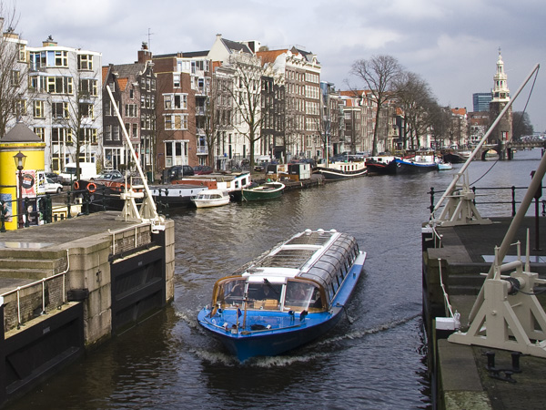 Sint Antoniesluis,Canal,Lock,Houses,Boat,Amsterdam