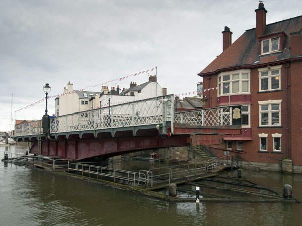 Swing Bridge,River Esk,Whitby,Houses