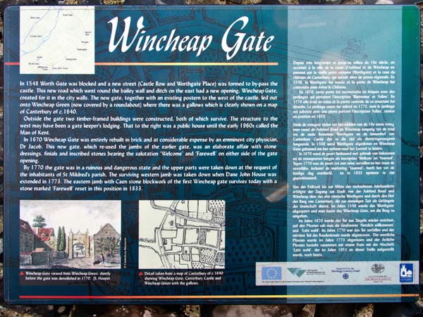 Wincheap Gate,Information Board,Canterbury