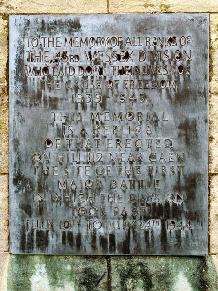 43rd Wessex Memorial,Plaque,Mere