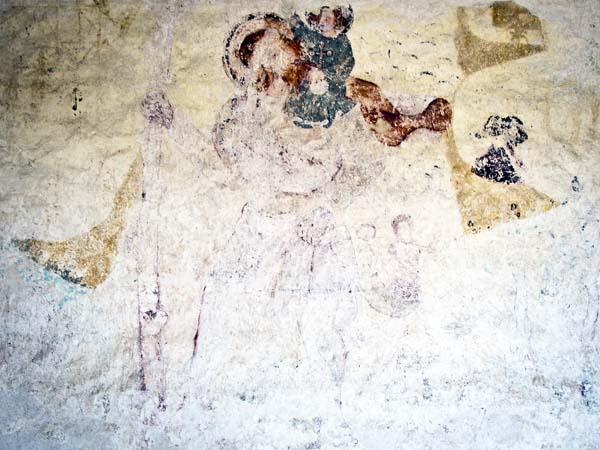 St Christopher,Mermaid,Wall Painting,Whitcombe Church