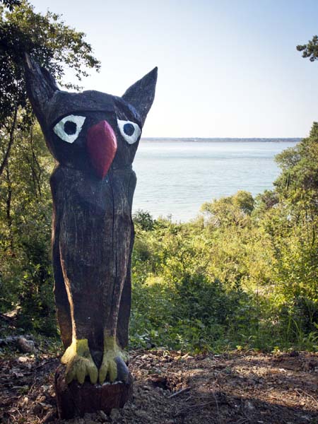 Wooden Owl,Sea,Fort Victoria Country Park