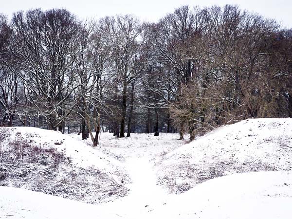 Snow,Entrance,Badbury Rings,Iron Age,Hill Fort