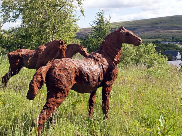 Pit Ponies,Sculpture,Sally Matthews,Blaenavon Ironworks,Torfaen