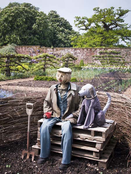 Man,Dog,Scarecrow,Hinton Ampner