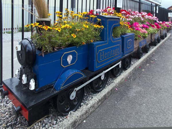 Train,Flower,Planter,Bishops Lydeard,Station, West Somerset Railway