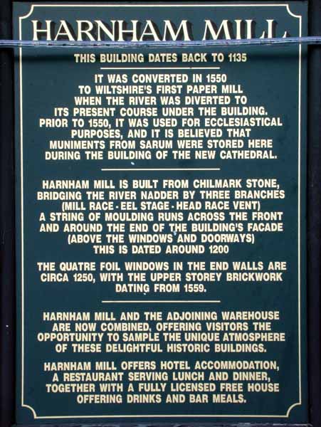 Harnham,Water Mill,Plaque