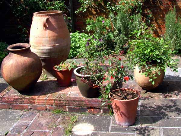 Wimborne,Deans Court,Garden,Pots