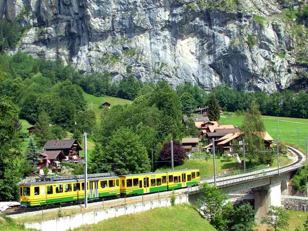 Swiss Railway,Bhan,Train,Rack,Cog,WAB,Wengeneralpbahn,BDhe 4/4 II,Lauterbrunnen