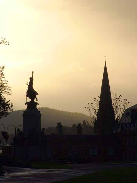 Exeter,Northerhay Gardens,Park,Statue,Sky,Sunset