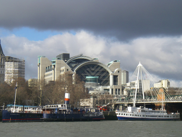Charing Cross Station,Hungerford Bridge,River Thames