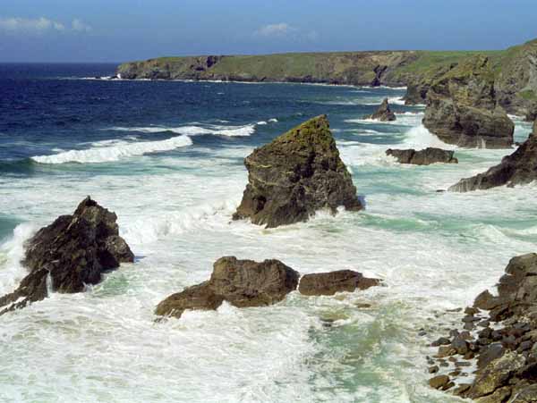 Bedruthan Steps,Rocks,Cliffs,Sea,Waves