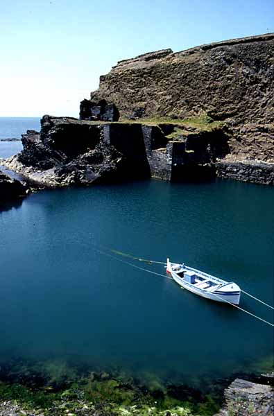 Abereiddy,Blue Pool,Boats,Cliffs